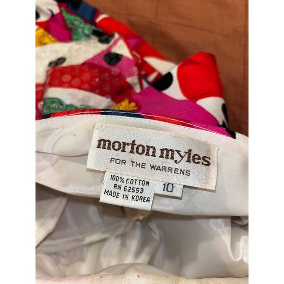 Morton Myles Vintage y2KPuff Sleeve Polka Dots Print Sequined Party Dress Women - Picture 9 of 10